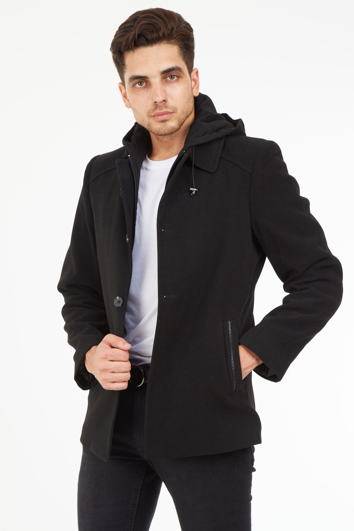 SPOSO Men’s Smoky Color Cachet Short Coat – Sposo